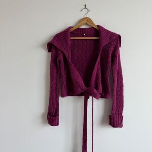 Free People Wool Blend Tie-Front Cardigan Size Medium